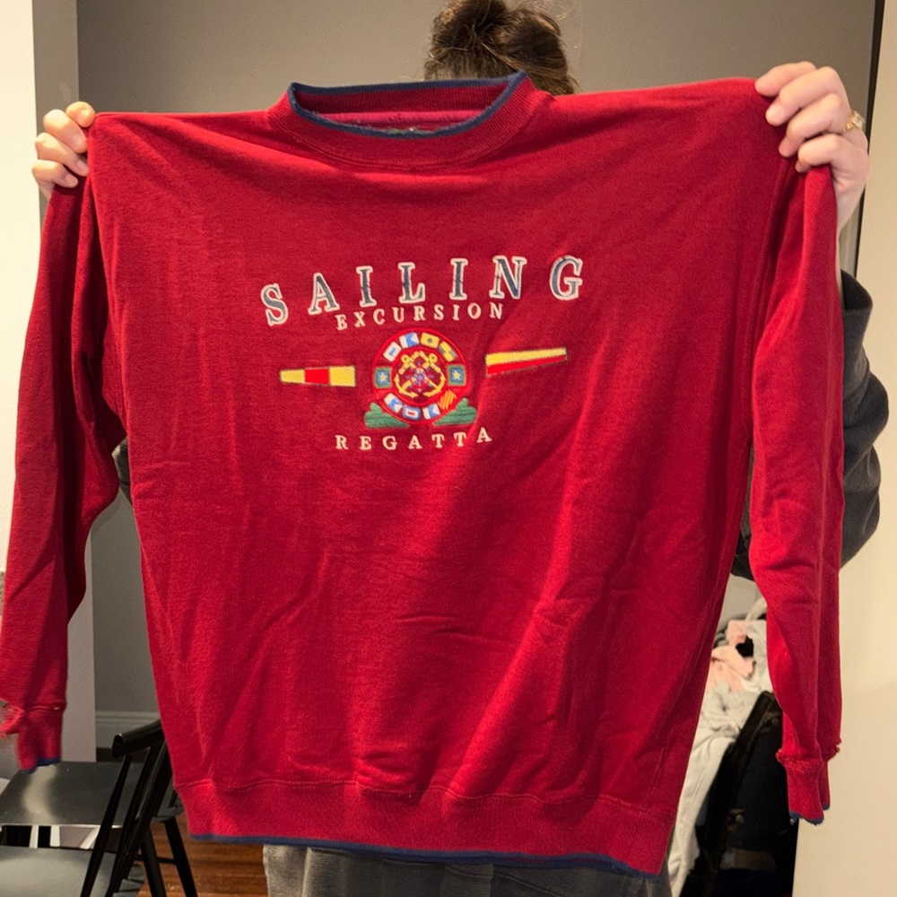 Red Sailing Excursion Sweater